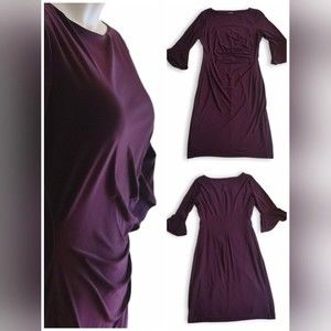 Anne Klein Purple Bell Sleeve Sheath Dress - Large